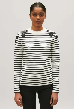 Fashion Ecru Long Sleeved Top Women Sweaters And Cardigans