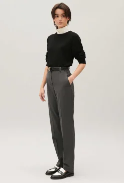 Shop Flecked Grey Suit Trousers Women Jeans And Trousers