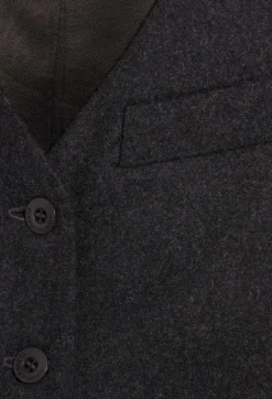 Cheap Flecked Grey Suit Waistcoat Women Blazers