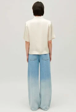 Shop Floaty Short-Sleeved Shirt Women Tops And Shirts