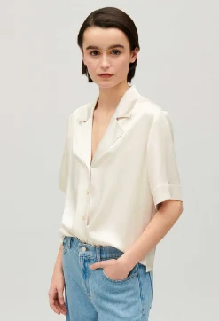 Shop Floaty Short-Sleeved Shirt Women Tops And Shirts