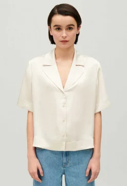 Shop Floaty Short-Sleeved Shirt Women Tops And Shirts