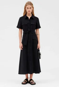 Best Sale Flowing Short-Sleeved Midi Dress Women Dresses