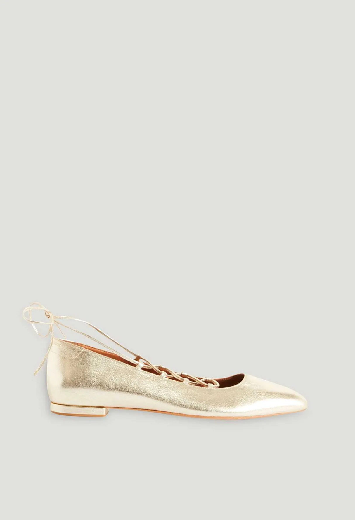 Fashion Gold Leather Ballet Pumps Women Sandals, Pumps And Mules