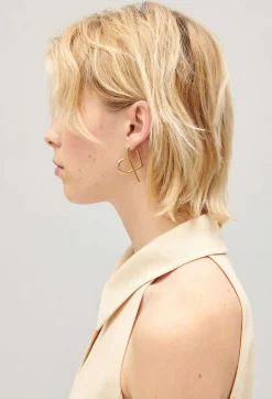 New Golden Brass Cp Heart Hoop Earrings Women Jewellery And Scrunchies