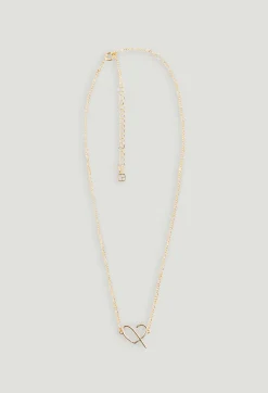 Online Golden Brass Cp Heart Necklace Women Jewellery And Scrunchies