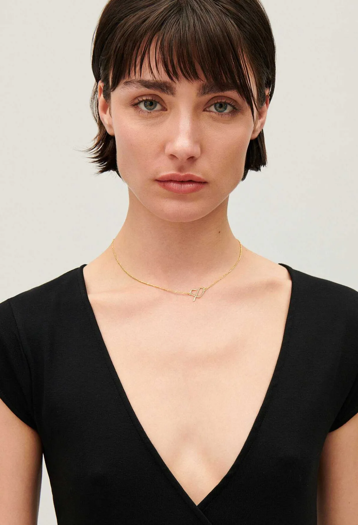 Online Golden Brass Cp Heart Necklace Women Jewellery And Scrunchies