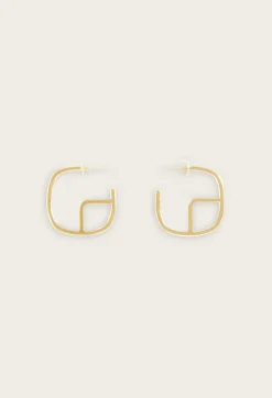 Online Golden Brass Cp Hoop Earrings Women Jewellery And Scrunchies