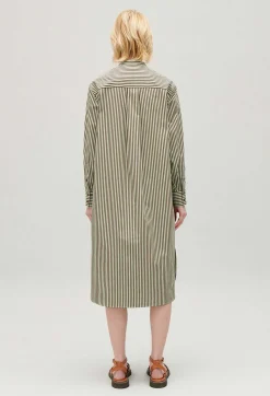 Sale Green Striped Maxi Dress Women Dresses