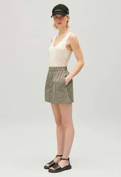 Cheap Green Striped Shorts Women Skirts And Shorts