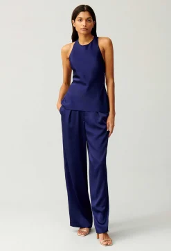 Fashion Indigo Backless Top Women Tops And Shirts