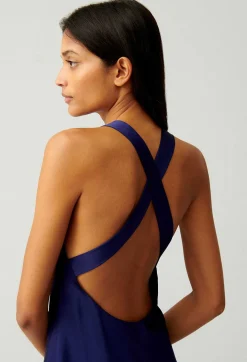 Fashion Indigo Backless Top Women Tops And Shirts