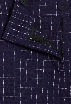 Flash Sale Indigo Checked Suit Trousers Women Jeans And Trousers
