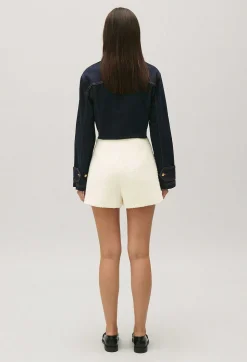 Flash Sale Ivory Tweed Shorts Women Skirts And Shorts