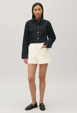 Flash Sale Ivory Tweed Shorts Women Skirts And Shorts
