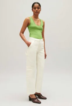 Clearance Jean-Pierre Ecru Straight-Leg Jeans Women Jeans And Trousers
