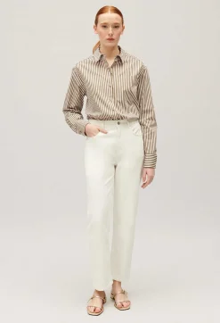Fashion Jean-Toto Ecru Slim Jeans Women Jeans And Trousers