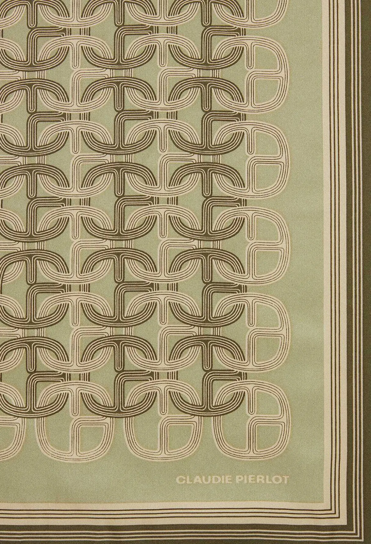 Flash Sale Khaki Monogram Silk Scarf Women Shawls And Collars