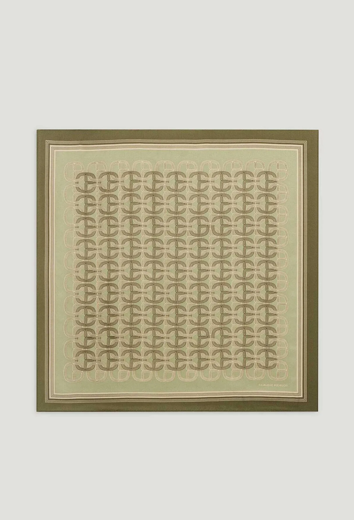 Flash Sale Khaki Monogram Silk Scarf Women Shawls And Collars