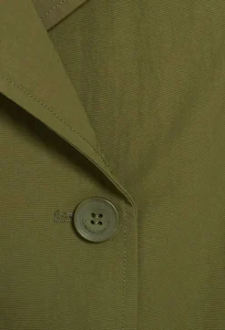 New Khaki Nylon Mid-Length Trench Coat Women Jackets And Coats