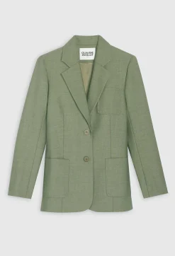 Best Sale Khaki Suit Jacket Women Blazers