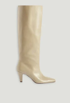 Shop Leather Knee-High Boots Women Booties And Boots