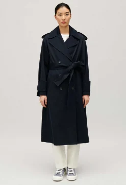 Online Long Navy Trench Coat Women Jackets And Coats