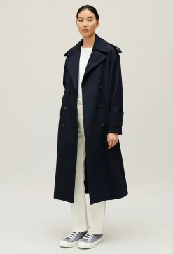 Online Long Navy Trench Coat Women Jackets And Coats