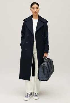 Online Long Navy Trench Coat Women Jackets And Coats
