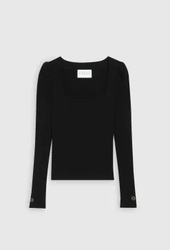 Online Long Sleeved Ribbed T-Shirt Women Sweaters And Cardigans