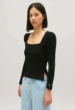 Online Long Sleeved Ribbed T-Shirt Women Sweaters And Cardigans