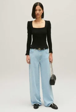 Online Long Sleeved Ribbed T-Shirt Women Sweaters And Cardigans
