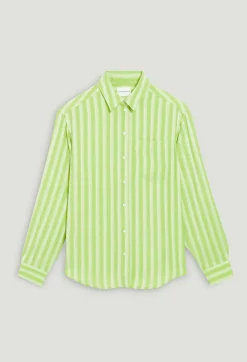 Cheap Matcha Striped Floaty Shirt Women Tops And Shirts
