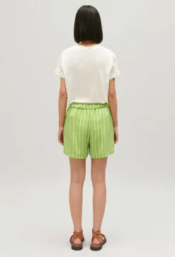 Flash Sale Matcha Striped Loose-Fit Shorts Women Skirts And Shorts