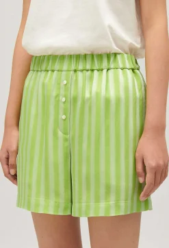 Flash Sale Matcha Striped Loose-Fit Shorts Women Skirts And Shorts