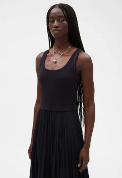 Hot Navy Blue Long Pleated Dress Women Dresses