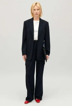 Flash Sale Navy Oversized Suit Jacket Women Blazers