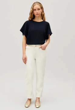 Shop Navy Short-Sleeved Top Women Tops And Shirts