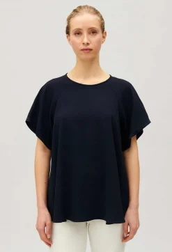 Shop Navy Short-Sleeved Top Women Tops And Shirts
