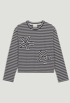 Best Sale Navy Striped T-Shirt Women T-Shirts