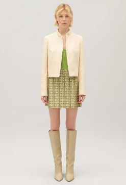 Sale Pale Beige Biker Jacket Women Blazers