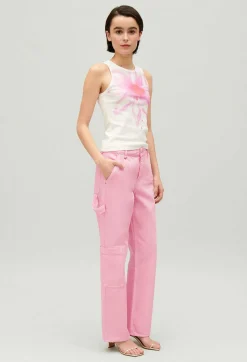Shop Pierre Pink Straight-Leg Jeans Women Jeans And Trousers