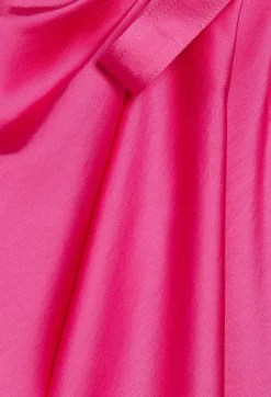 Hot Pink Mid-Length Tie Dress Women Skirts And Shorts