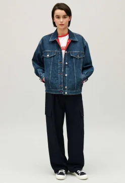 Discount Reversible Oversized Denim Jacket Women Jackets And Coats