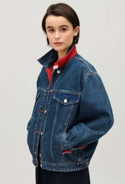 Discount Reversible Oversized Denim Jacket Women Jackets And Coats