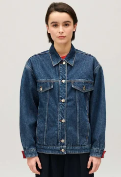 Discount Reversible Oversized Denim Jacket Women Jackets And Coats