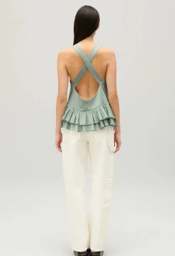 Best Sale Ruffled Crop Top Women Tops And Shirts
