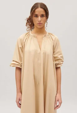 Fashion Sand Oversized Maxi Dress Women Dresses