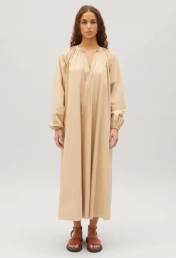 Fashion Sand Oversized Maxi Dress Women Dresses