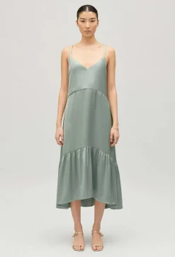 Sale Satin Midi Dress Women Dresses